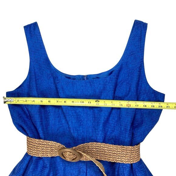 Nine West Dress Womens 16W Blue Belted Fit and Flare Western Cowboy Summer NEW - Picture 12 of 16